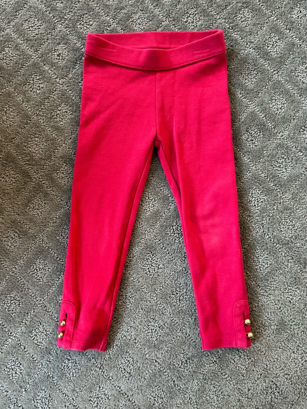 Janie & Jack Girls Red Leggings with Gold Button Detail Size 3 Pants